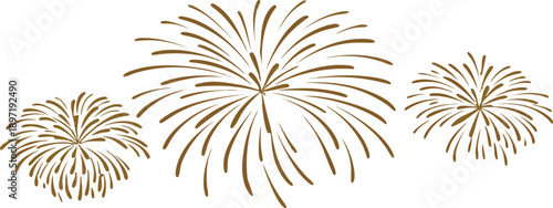 Golden Fireworks Burst PNG – Transparent Background for Celebrations and Events