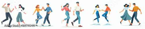 vector of a couple dancing happily together