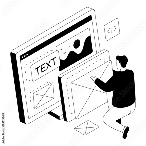 Modern design illustration of website designing 