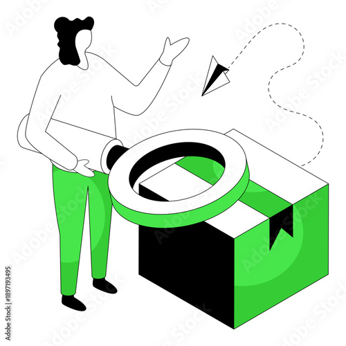Perfect design illustration of search parcel 