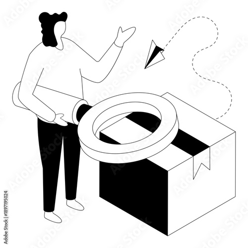 Perfect design illustration of search parcel 