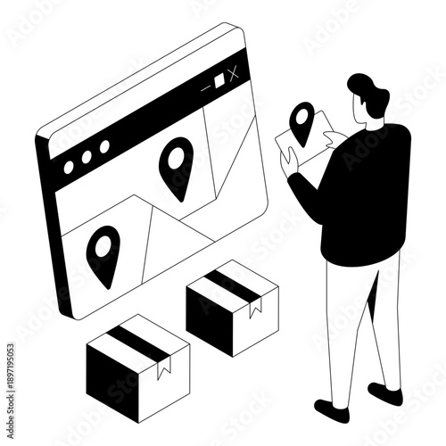 An eye catching design illustration of online parcel tracking 