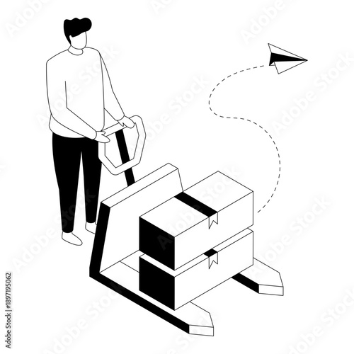 Premium download illustration of luggage cart