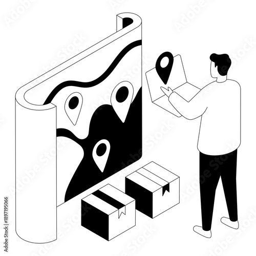 Modern design illustration of parcel tracking 