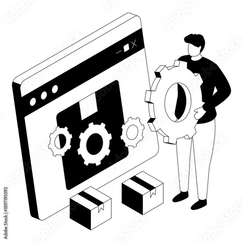 Trendy design illustration of parcel management 