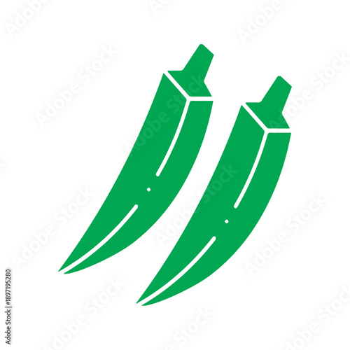 Green Okra Vegetable Icon
