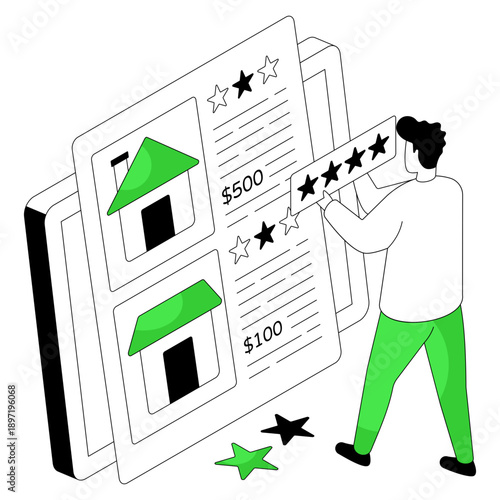 An illustration design of online property viewing 