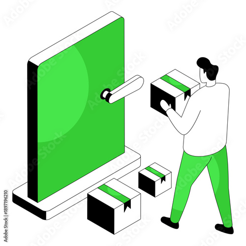 Conceptual design illustration of door delivery