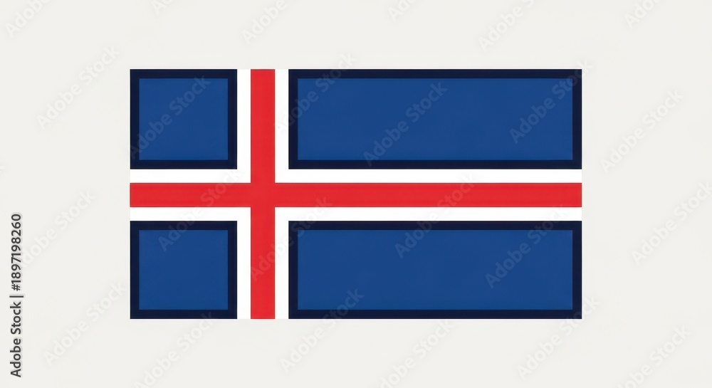 Fototapeta premium Icelandic Flag on White Background.