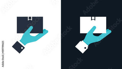 Hand holding card icon set - Blue icon set - Modern style icon - Vector icon set - Glyph and solid icon set - Icon vector - Flat Design Icon - Stock illustration