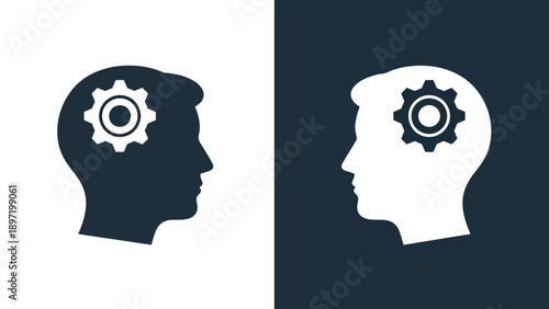 Cognitive mechanisms - Blue icon set - Modern style icon - Vector icon set - Glyph and solid icon set - Icon vector - Flat Design Icon - Stock illustration