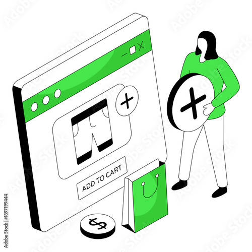 Modern design illustration of add to cart 