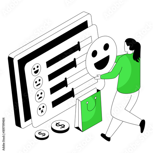 A unique design illustration of customer feedback 