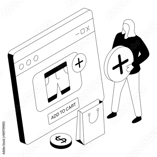 Modern design illustration of add to cart 