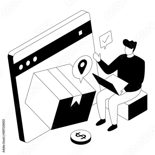 Modern design illustration of parcel tracking 