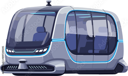 Futuristic autonomous passenger transport pod with advanced technology for efficient urban mobility