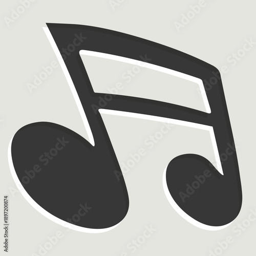 Stylized musical note graphic a simple vector icon for sound and audio applications entertainment media and creative projects