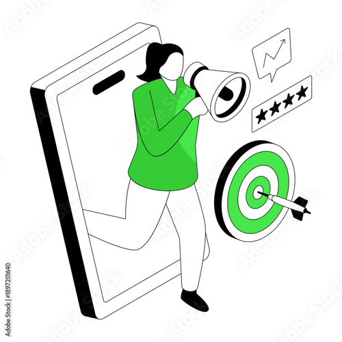 An editable design illustration of target marketing 