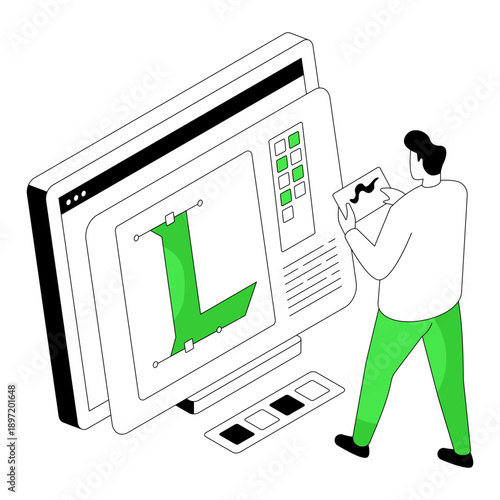 Unique design illustration of color selection 