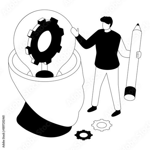 A beautiful design illustration of creative mind