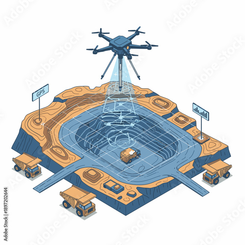 Futuristic Drone Technology Over Stadium Infrastructure.