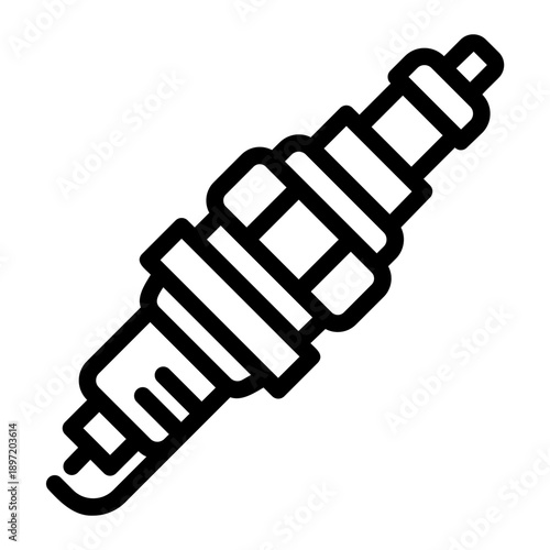 Spark plug cable line icon
