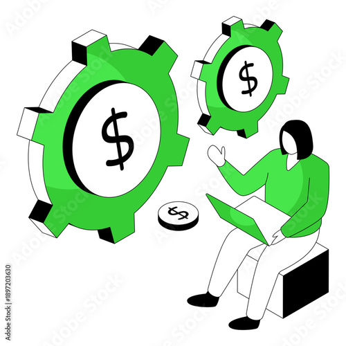 Trendy vector design of money management
