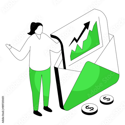 Modern design illustration of business email 