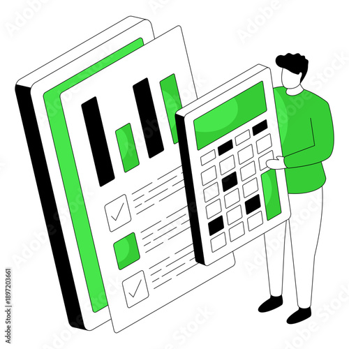 Premium download illustration of business calculation 