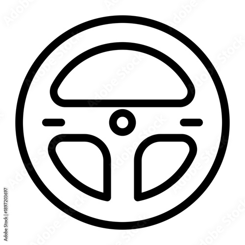 Steering wheel line icon