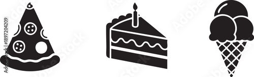 Pizza Cake Slice Ice Cream Food Dessert Snack