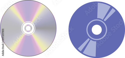 Compact disc vector illustration realistic CD for information storage and data media