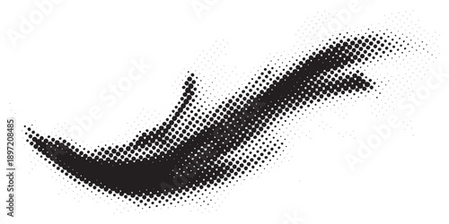 Abstract Halftone Brush Stroke with Dynamic Movement.
