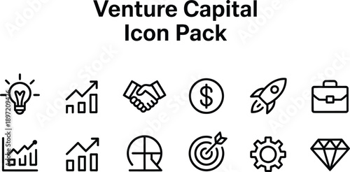 Venture Capital Icon Set for Business and Finance