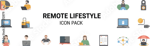 Remote Lifestyle Icon Pack for Modern Work