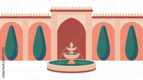 Ornate Fountain in Front of Building.