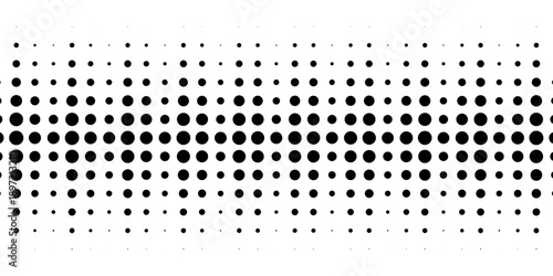 Halftone dotted audio equalizer. Halftone effect pattern. Circle dots. Sound wave design element isolated on white background. Vector modern eps10