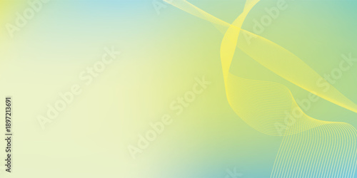 Abstract Yellow and Blue Swirls on a Gradient Background.