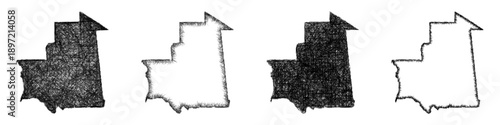 Sketch Mauritania map design set