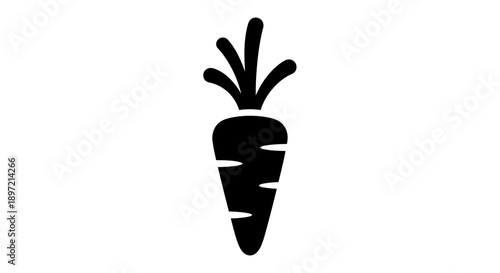 Vegetable illustration featuring a stylized carrot icon in a minimalist design