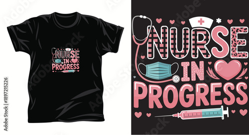 Nurse graphic vector t shirt design print.