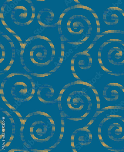 Elegant swirling pattern on blue background for design