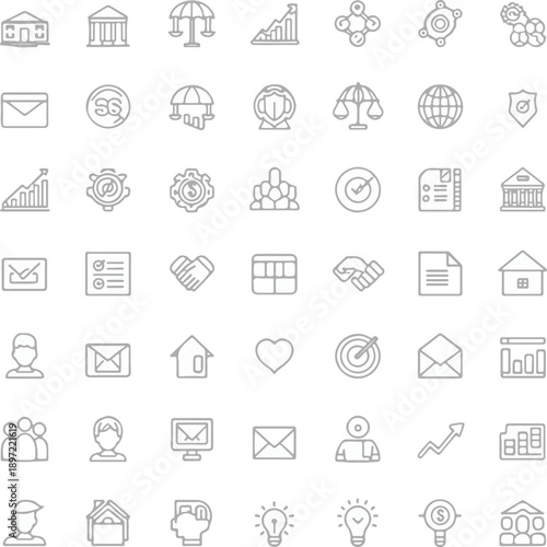 Social policy line icon set. Social services, health care, education, family, insurance, protection of rights, society, legislation
