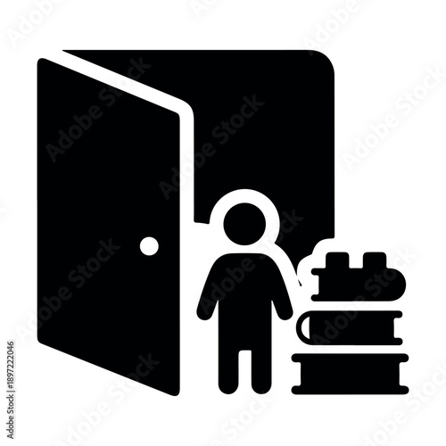 Person entering room with luggage in hand smoothly