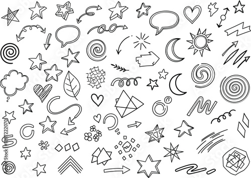 doodle icons for design and design elements