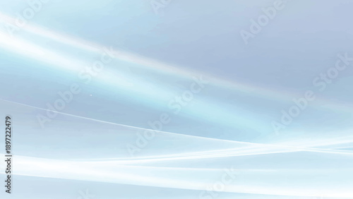 Abstract blue waves flow through a bright summer sky filled with beautiful fluffy white clouds and radiant sunlight for a clear high atmosphere background