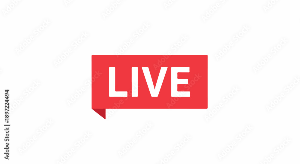 Fototapeta premium Dynamic red icon signifying real-time streaming and engaging online broadcasts for immediate audience connection