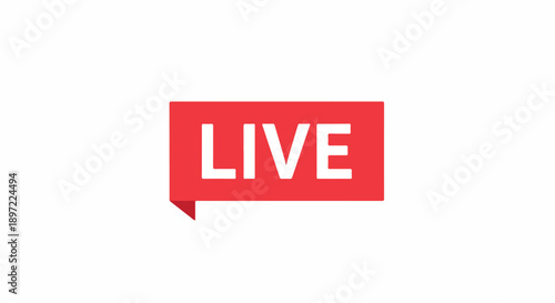 Dynamic red icon signifying real-time streaming and engaging online broadcasts for immediate audience connection