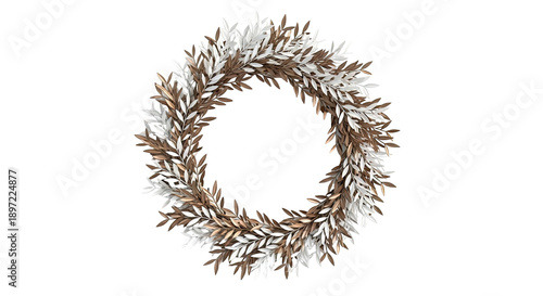 Wreath of Brown and White Leaves