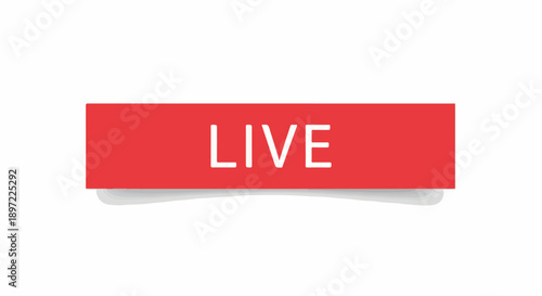 Dynamic red live stream button for captivating real-time online broadcasts and interactive digital events, enhancing user engagement and content visibility